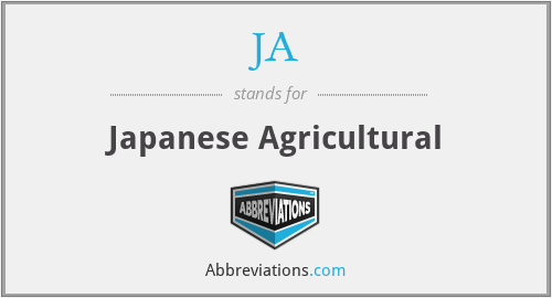 JA - Japanese Agricultural