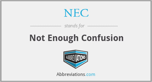 NEC - Not Enough Confusion
