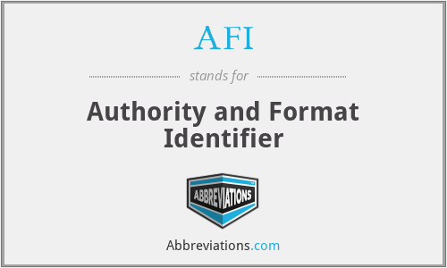 AFI - Authority and Format Identifier