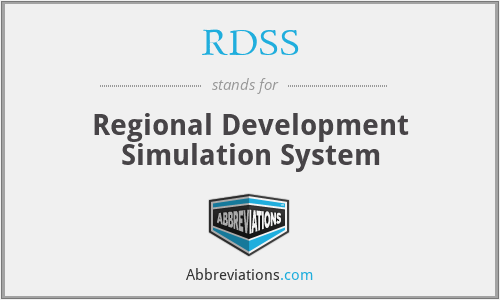 RDSS - Regional Development Simulation System