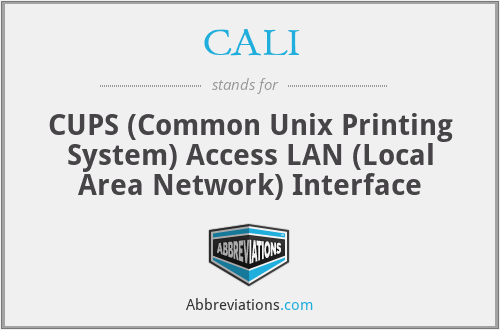 CALI - CUPS (Common Unix Printing System) Access LAN (Local Area Network) Interface