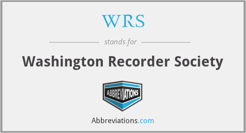 WRS - Washington Recorder Society