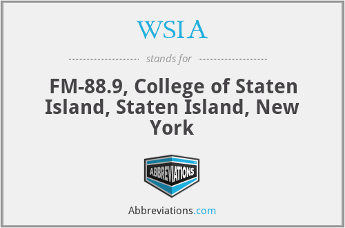 WSIA - FM-88.9, College of Staten Island, Staten Island, New York