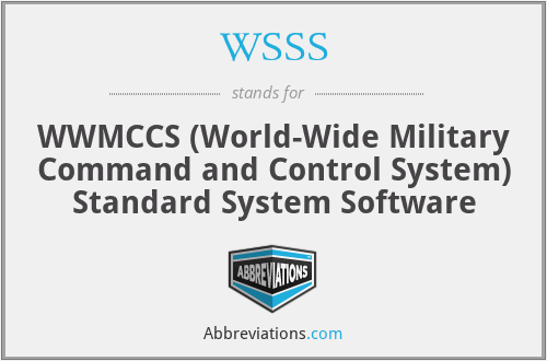 WSSS - WWMCCS (World-Wide Military Command and Control System) Standard System Software