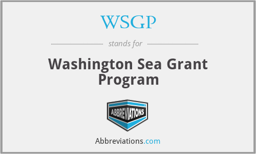 WSGP - Washington Sea Grant Program