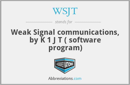 WSJT - Weak Signal communications, by K 1 J T ( software program)