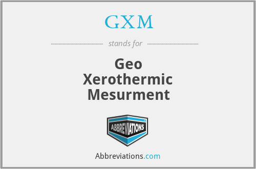 GXM - Geo
Xerothermic
Mesurment
