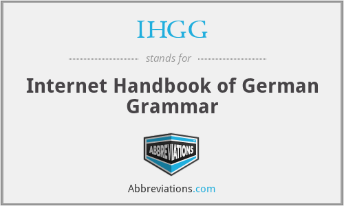 IHGG - Internet Handbook of German Grammar