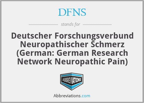 DFNS - Deutscher Forschungsverbund Neuropathischer Schmerz (German: German Research Network Neuropathic Pain)