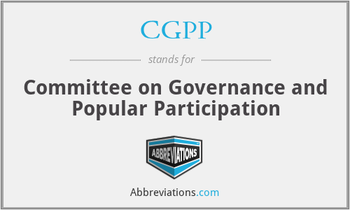 CGPP - Committee on Governance and Popular Participation