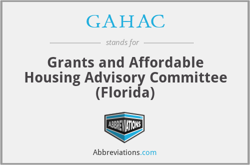 GAHAC - Grants and Affordable Housing Advisory Committee (Florida)