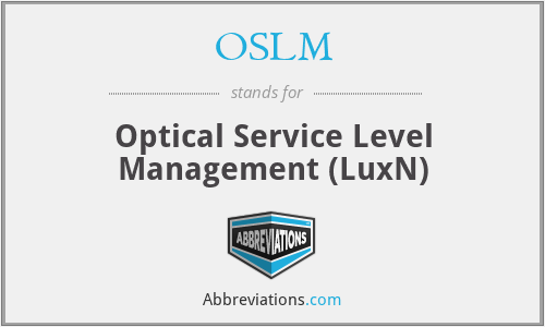 OSLM - Optical Service Level Management (LuxN)