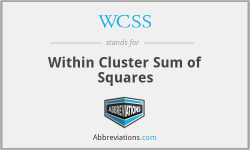 WCSS - Within Cluster Sum of Squares