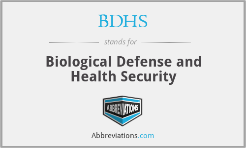 BDHS - Biological Defense and Health Security