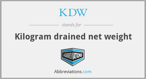 KDW - Kilogram drained net weight