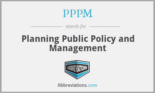 PPPM - Planning Public Policy and Management