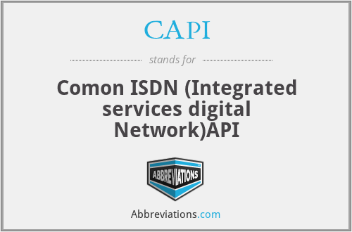 CAPI - Comon ISDN (Integrated services digital Network)API