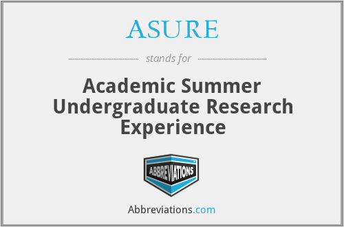ASURE - Academic Summer Undergraduate Research Experience