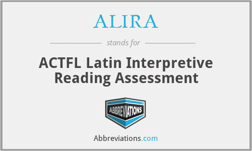 ALIRA - ACTFL Latin Interpretive Reading Assessment