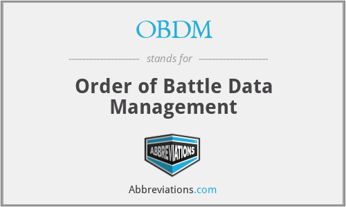 OBDM - Order of Battle Data Management