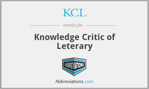 KCL - Knowledge Critic of Leterary