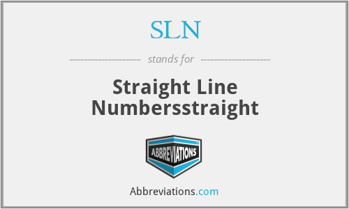 SLN - Straight Line Numbersstraight