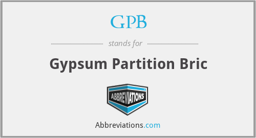 GPB - Gypsum Partition Bric