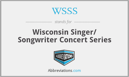 WSSS - Wisconsin Singer/ Songwriter Concert Series