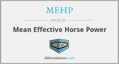 MEHP - Mean Effective Horse Power