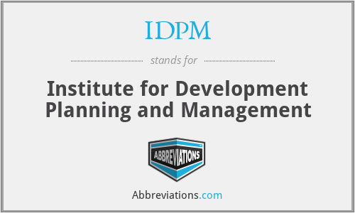 IDPM - Institute for Development Planning and Management