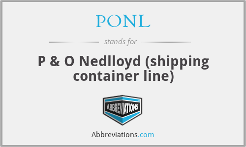 PONL - P & O Nedlloyd (shipping container line)