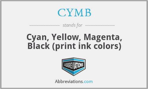 CYMB - Cyan, Yellow, Magenta, Black (print ink colors)