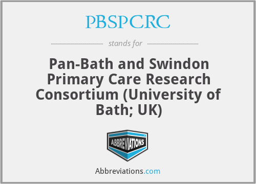 PBSPCRC - Pan-Bath and Swindon Primary Care Research Consortium (University of Bath; UK)