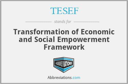 TESEF - Transformation of Economic and Social Empowerment Framework