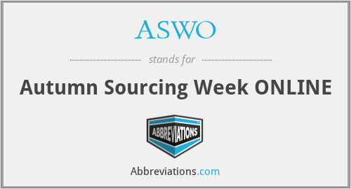 ASWO - Autumn Sourcing Week ONLINE