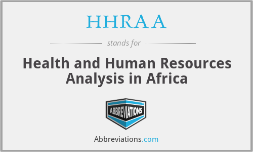 HHRAA - Health and Human Resources Analysis in Africa