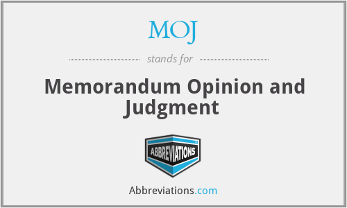 MOJ - Memorandum Opinion and Judgment