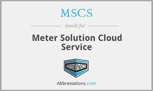 MSCS - Meter Solution Cloud Service