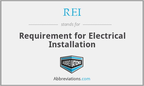 REI - Requirement for Electrical Installation