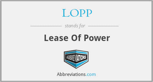 LOPP - Lease Of Power