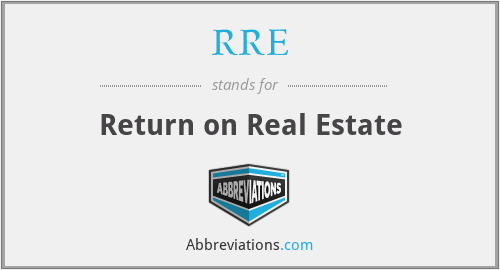 RRE - Return on Real Estate