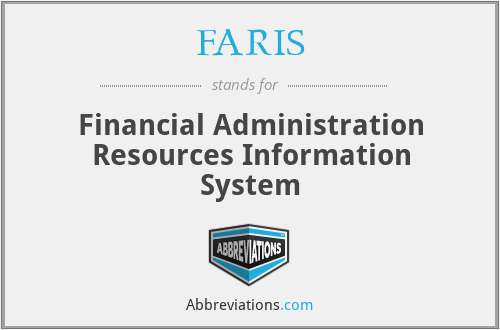 FARIS - Financial Administration Resources Information System