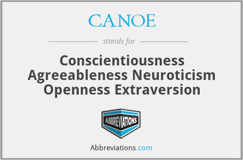 CANOE - Conscientiousness Agreeableness Neuroticism Openness Extraversion