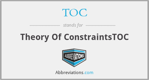 TOC - Theory Of ConstraintsTOC