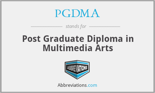 PGDMA - Post Graduate Diploma in Multimedia Arts