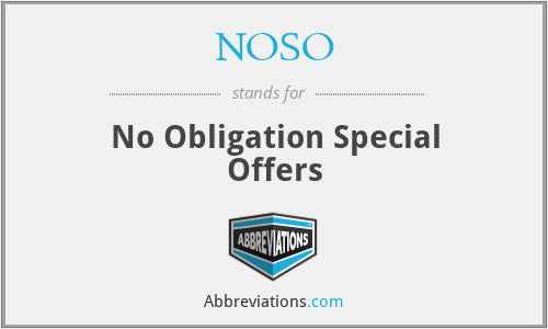 NOSO - No Obligation Special Offers