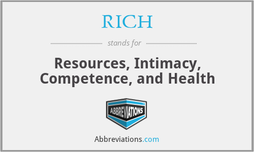 RICH - Resources, Intimacy, Competence, and Health