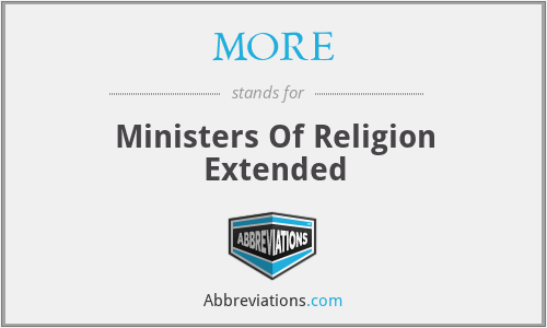 MORE - Ministers Of Religion Extended