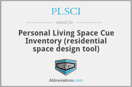PLSCI - Personal Living Space Cue Inventory (residential space design tool)
