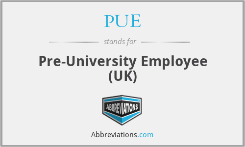 PUE - Pre-University Employee (UK)